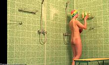 Rasta hat skinny amateur showering in the nude